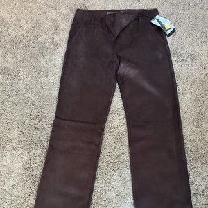 Betabrand Dress Pant Yoga Pants Chocolate Plum Suede (Medium)